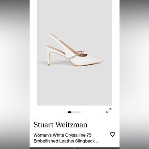 Stuart Weitzman Crystalline 75 Slingback White Heels